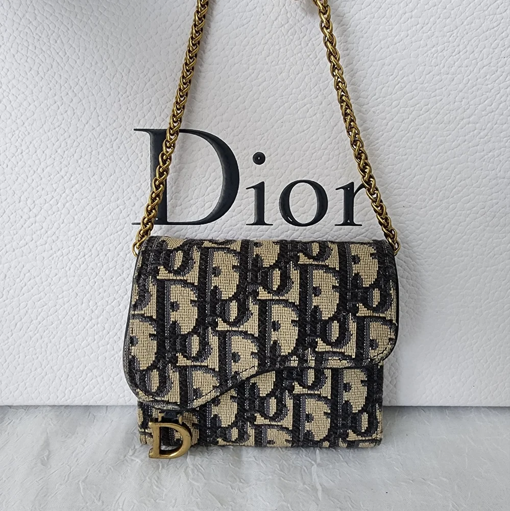 Auth Dior Oblique Trotter Saddle Lotus Wallet - Picture 5 of 14